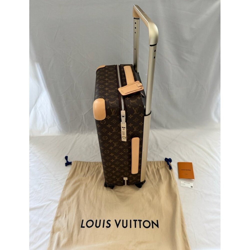 LOUIS VUITTON Luggage M20200 Horizon 55 Monogram Coquelicot Brown Store Receipt